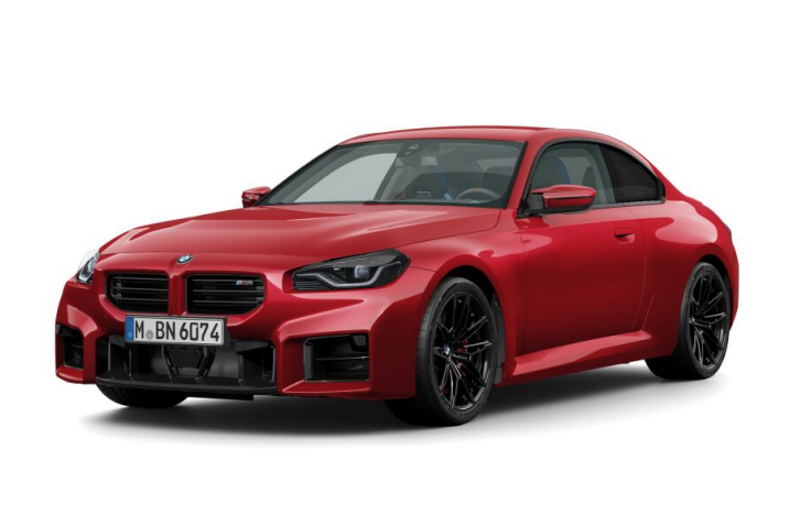BMW M2 Coupé in der Farbe Fire Red metallic