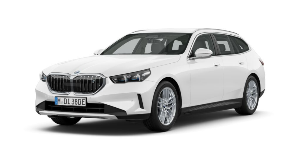 Modell eines BMW i5 eDrive40 Touring in der Farbe Alpinweiß uni
