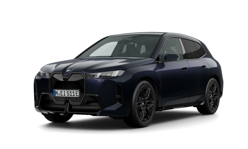 Ein BMW iX xDrive45 in Carbonschwarz